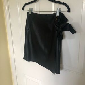 Faux Leather River Island Wrap Mini Skirt